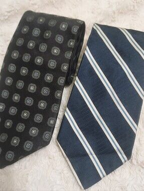 BUNDLE (2) DKNY Neck Ties Stripes & Dots Career Office Church